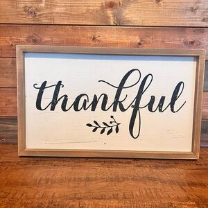 Thankful sign, farmhouse decor, rustic decor, wood sign, encouraging sign